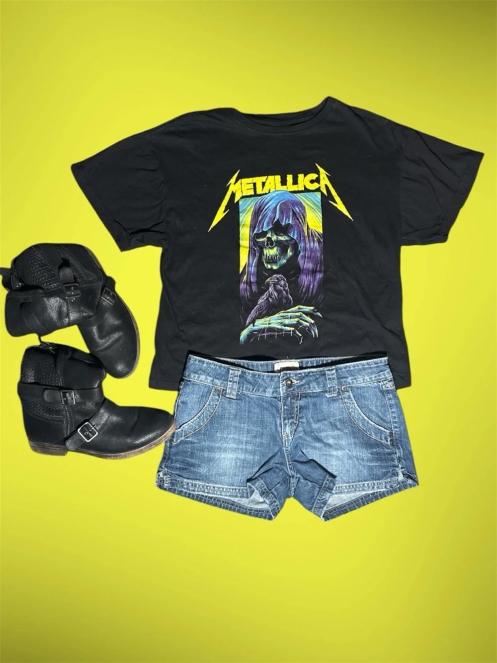 Metallica Black Graphic Short Sleeve Tee Death Ripper - Womens XS - Picture 1 of 3
